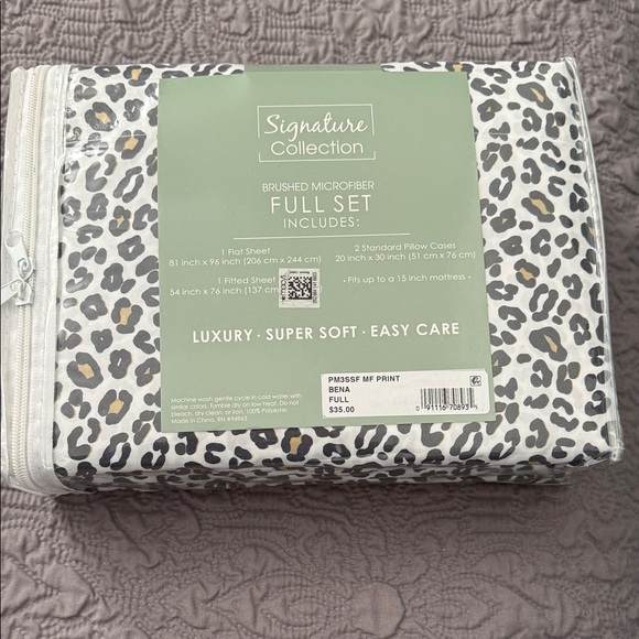 Signature Collection Leopard Print Microfiber Sheet Set - Picture 4 of 5